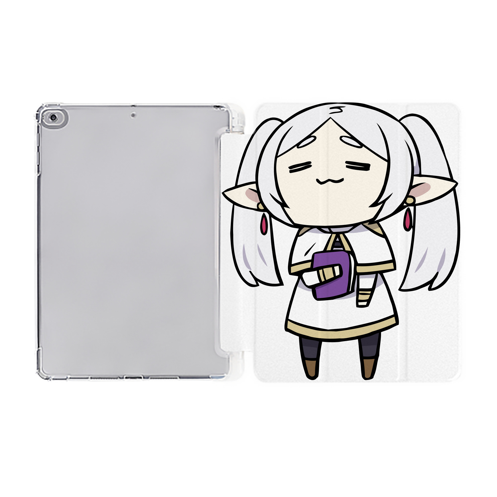 （画像用） 葬送のフリーレン Frieren IPad ケース ペン収納付き 三つ折りスタンド PUレザー×シリコン 対応機種9.5/10.5/10.9インチ